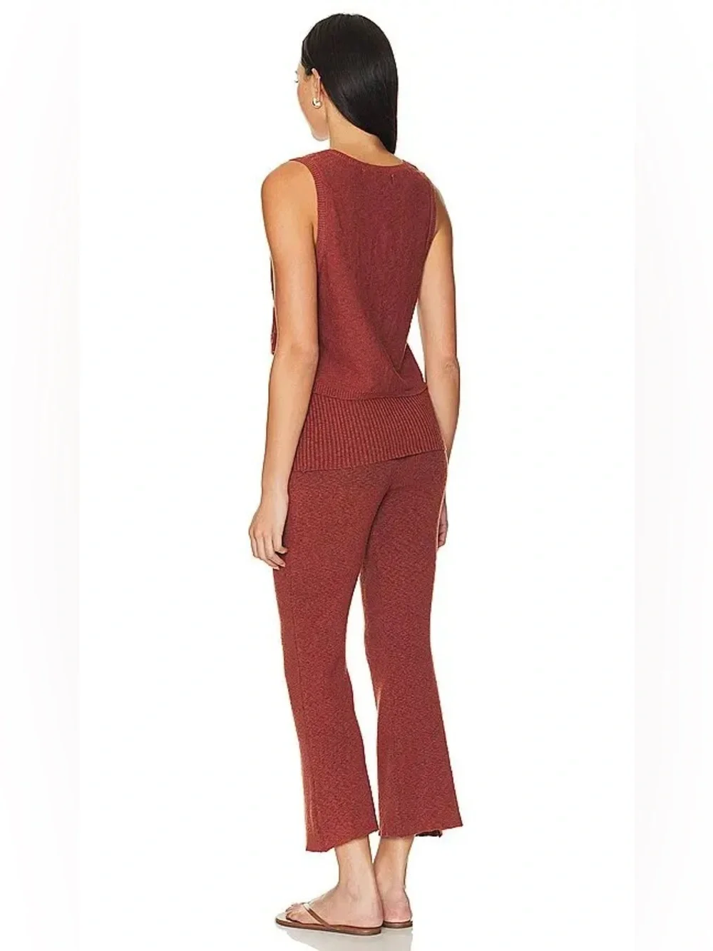 Free People Ruby Two Piece Sweater Pant Set in Chutney Size S